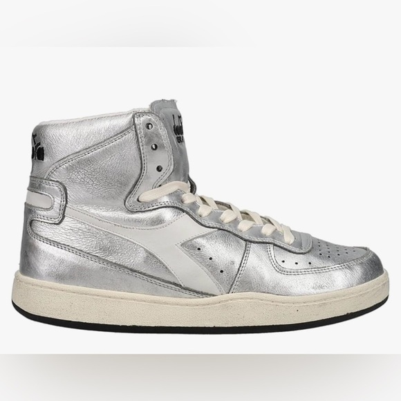 NWT Diadora MI Metallic Basket High Top Men’s Leather shoe Size 8.